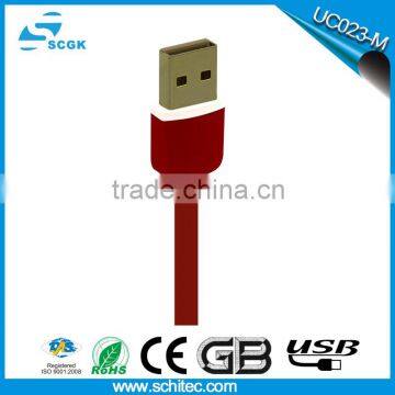 Colorful Fabric Braided Flat Micro USB cable for Samsung galaxy