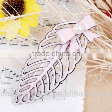 fashion pearl leaf shape hair clip hair accessory for women
