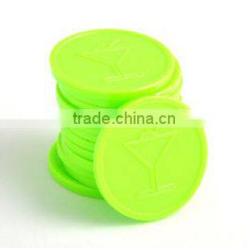 Embossed Plastic Token Coins in stock - Neon lime - Cocktail