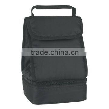 Dual Compartment Lunch Bag-Black