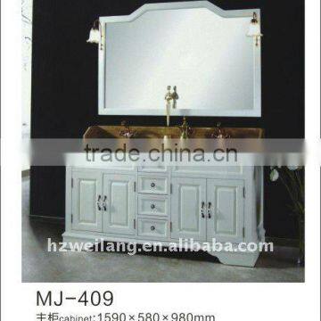 European Hot Sell Luxury Solid Wood Bathroom Cabinet Furniture