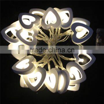 christmas party wedding decoration outdoor indoor solar battery wood heart fairy string battery led light
