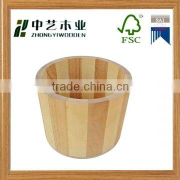 Wooden factory handmade paulownia unfinished round wooden drums buckets