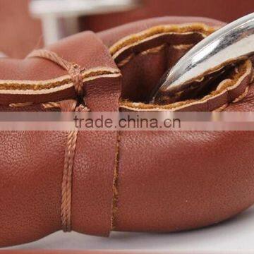 Strong Genuine Real Leather Dog Pet Cat Leash Lead Rope Collar Brown Adjustable photo-3