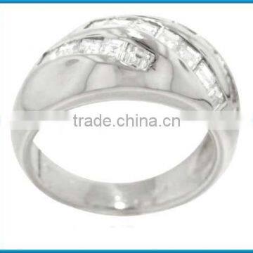Fashion 14k white gold diamond plain platinum wedding ring