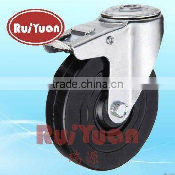 Hard rubber Bolt hole double brake Standard industrial urethane casters