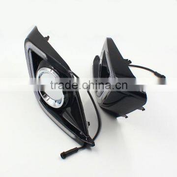 Car Led Fog Day Lamp Cover With Yellow Turn Signal Light Drl Led Daytime Running Light for Mazda 3 Axela