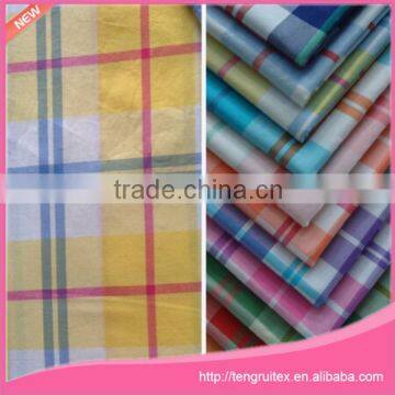 cotton poly shirting yarn dyed stocklot fabric in china