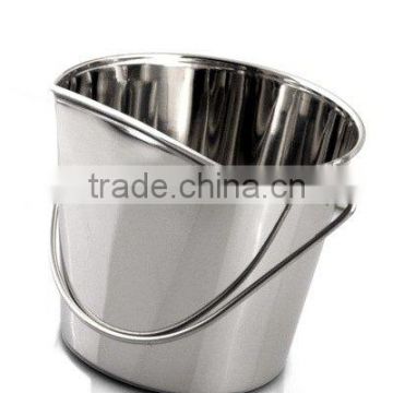 Stainless Steel Pail Bucket (Flat Side)