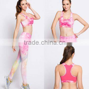 Wholesale young ladies sexy sportswear sublimation Printed Gym Trainning custom wear women's sport bra