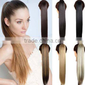 Long Straight Synthetic Hair Extensions Ponytail