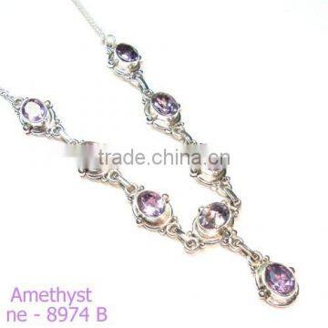 Amethyst Silver Necklace Silver 925 gemstone wholesale jewelry sterling silver jewelry