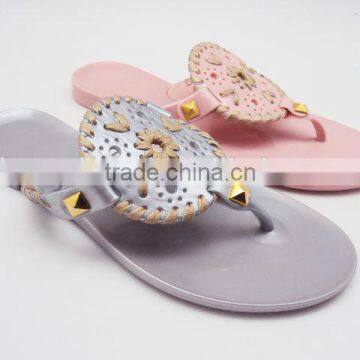 2016 Decorative PVC Fashion Flats Slippers for Women