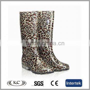 best selling trendy leopard pvc women s boots