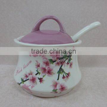 Ceramic Sugar Jar with Serving Spoon