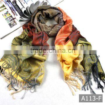 A113-F 2016 New style multicolor fashion jacquard scarf shawls