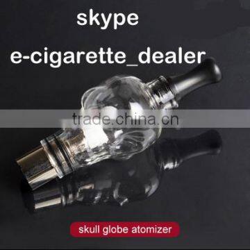 wax atomizer dry herb vaporizer pen skull glass global atomizer set with two coils head Fit for 510 thread battery