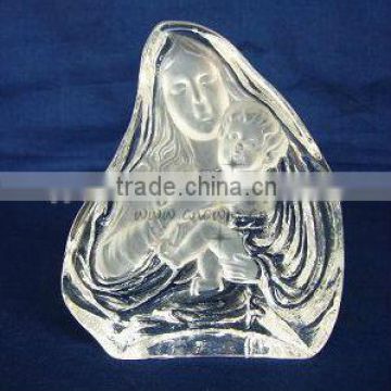 2015 hot sale crystal mother and son figurines iceberg for home decoration