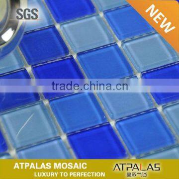 blue crystal glass mosaic tiles for swimming pool tile