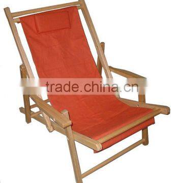 L111 ORANGE Canvas beach folding Deck Chair with pillow