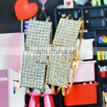 Lovely Bracelet Elegant Crystal Wristband Bangle Cuff Womens Chain Bling Hand photo-5