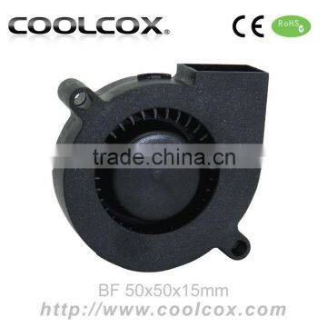 CoolCox 5015 small blower fan,50x50x15mm mini turbo fan,5V/12V/24V,DC brushless electric fan blower