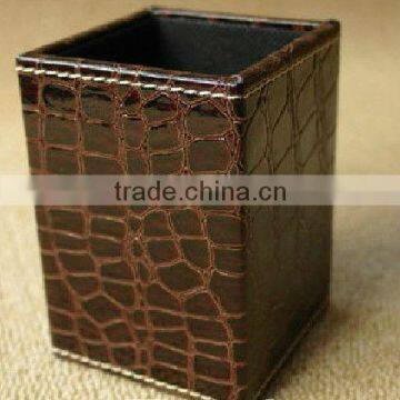 leather pen holder/pu pen holder desk decoration