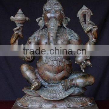 Bronze Seated Ganesh Statue