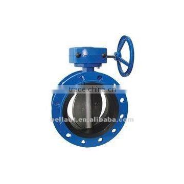 Manual-operated Flanged type butterfly valve/worm gear butterfly valve