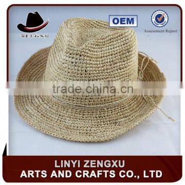 Fashionable new style boys straw brim fedora cap fashion