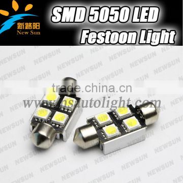 High safety SV8.5 led car light Festoon C5W 4SMD 5050 36MM Canbus Error Free Dome Light 6411 6418 LED 36mm C5W