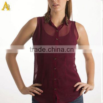 sleeveless chiffon blouse, blouse designs