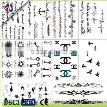 fashion temporary water transfer body tattoo sticker