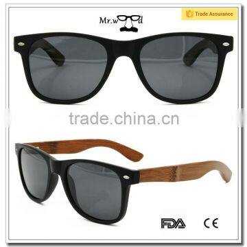 High Quality Bamboo Arm Sunglasses Men Vantage Polarized lenses Wooden Sunglass