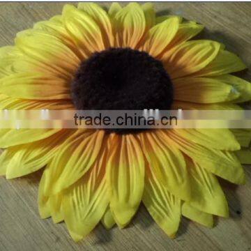 Artificial silk sunflower head for decoration in high quality,yellow flowers