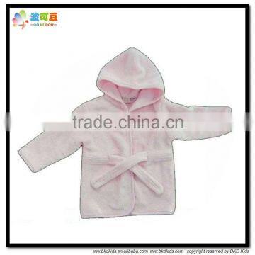 BKD plain fleece hood baby bathrobe