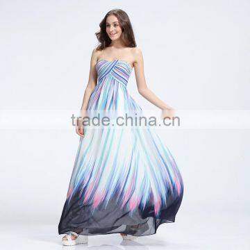 Exquisite print chiffon and beaded big size women maxi dress evening dresses long best lady gown