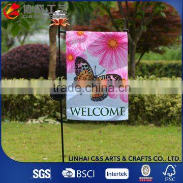 Silk-Screen Welcome Garden Flag