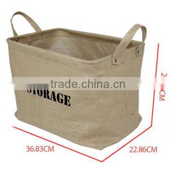 Jute Kid Eco-friendly Lego Toy Baskets for Storage , Kids Book Dirty Cloth Bamboo Basket photo-6