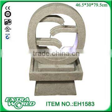 32" sandstone round rock hollow outdoor garden fountain