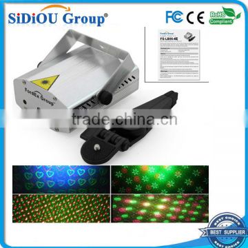 Sidiou Group Mini Red and Green Laser Stage Lighting Moving Party Stage Light Projector Stage Lighting Disco Show Laser (Silver)