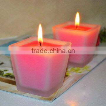 hot sales cheap glass candle jars wholesale frosted with lids for christmas decoration