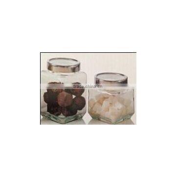 Hot Glass Storage Jar With Metal Lid