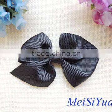 2.5" pre made black grosgrain ribbon hair bow