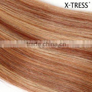 18inch P 33 and 613 Dark Aubrun and Bleach Blond 105 Gram Good Ratio Remy Cuticle Intact Virgin Mongolian Human Hair Extension photo-5