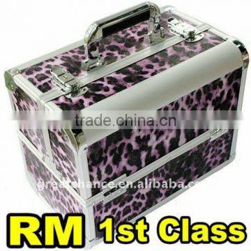 LEOPARD PRINT MAKEUP COSMETIC NAIL TECH CASE BOX