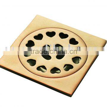 brass material gold plating floor drain ZG-301