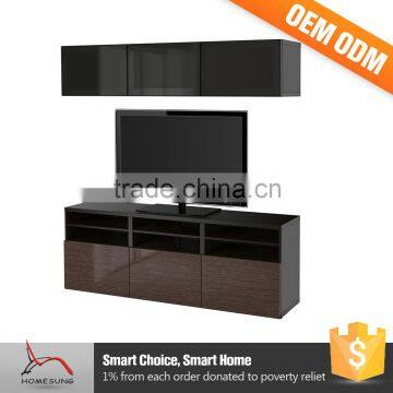 L Shaped New Model Wooden Tv Cabinet Designs With Showcase photo-3