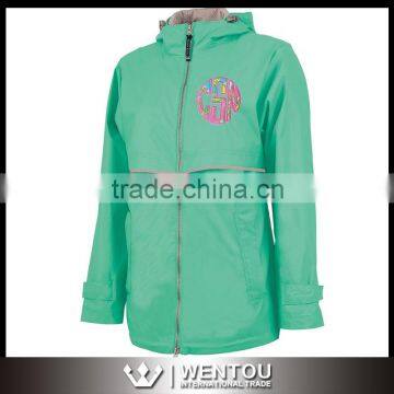 MInt Blue Hot Pink Waterproof Windjacket Monogram Raincoat