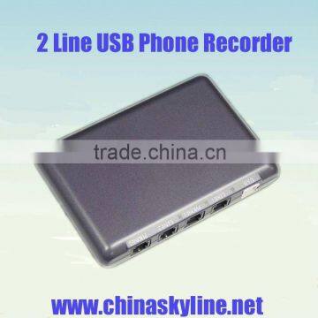 With cheap price, 2 lines usb telephone recorder support FSK and DTMF